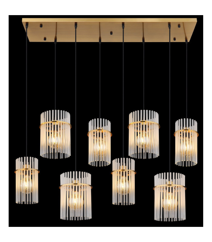 Gorley Cluster Pendant Ceiling Light Gold Colours Matt Opal Glass Shade 8x E27-5
