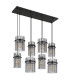 Gorley Cluster Pendant Ceiling Light Matt Black Smoke Glass Shade 8x E27-2
