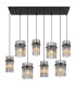 Gorley Cluster Pendant Ceiling Light Matt Black Smoke Glass Shade 8x E27-3