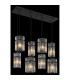 Gorley Cluster Pendant Ceiling Light Matt Black Smoke Glass Shade 8x E27-4