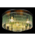 Gorley Ceiling Light Matt Black Green Glass Shade 5x E27-3