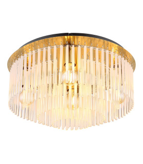 Gorley Ceiling Light Gold Colours Matt Opal Glass Shade 5x E27-1