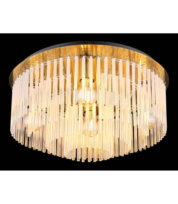 Gorley Ceiling Light Gold Colours Matt Opal Glass Shade 5x E27-3