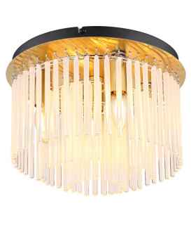 Gorley Ceiling Light Gold Colours Matt Opal Glass Shade 5x E14-1