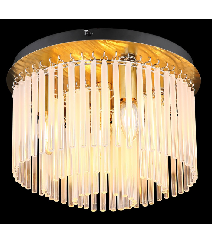 Gorley Ceiling Light Gold Colours Matt Opal Glass Shade 5x E14-3