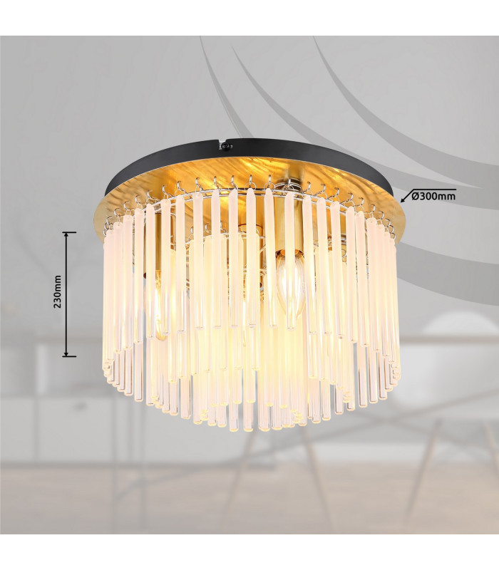 Gorley Ceiling Light Gold Colours Matt Opal Glass Shade 5x E14-5