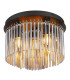 Gorley Ceiling Light Matt Black Smoke Glass Shade 5x E14-1