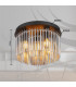 Gorley Ceiling Light Matt Black Smoke Glass Shade 5x E14-5