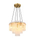 Gorley Pendant Ceiling Light Gold Colours Matt Opal Glass Shade 5x E27-1