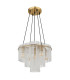 Gorley Pendant Ceiling Light Gold Colours Matt Opal Glass Shade 5x E27-2