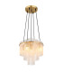 Gorley Pendant Ceiling Light Gold Colours Matt Opal Glass Shade 5x E14-1