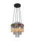Gorley Pendant Ceiling Light Matt Black Smoke Glass Shade 5x E14-1