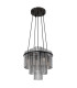 Gorley Pendant Ceiling Light Matt Black Smoke Glass Shade 5x E14-2