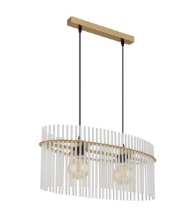 Gorley Pendant Ceiling Light Gold Colours Matt Opal Glass Shade 2x E27-2