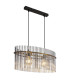 Gorley Pendant Ceiling Light Matt Black Smoke Glass Shade 2x E27-1