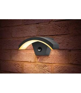 Outdoor LED Curve Wall Light 8W 3000K 360lm IP54 with Integrated PIR sensor - 1