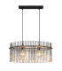 Gorley Pendant Ceiling Light Matt Black Smoke Glass Shade 2x E27-3