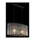 Gorley Pendant Ceiling Light Matt Black Smoke Glass Shade 2x E27-5