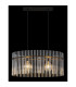Gorley Pendant Ceiling Light Matt Black Smoke Glass Shade 2x E27-6
