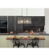 Gorley Pendant Ceiling Light Matt Black Smoke Glass Shade 2x E27-7