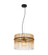 Gorley Pendant Ceiling Light Matt Black Amber Glass Shade 1x E27-1