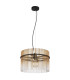 Gorley Pendant Ceiling Light Matt Black Amber Glass Shade 1x E27-2