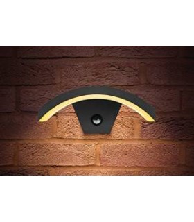 Outdoor LED Curve Wall Light 8W 3000K 360lm IP54 with Integrated PIR sensor - 2