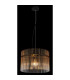 Gorley Pendant Ceiling Light Matt Black Amber Glass Shade 1x E27-4