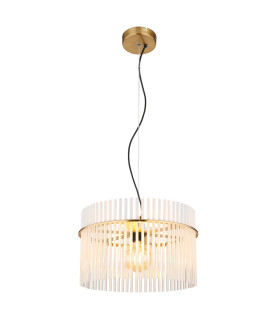 Gorley Pendant Ceiling Light Gold Colours Matt Opal Glass Shade 1x E27-1