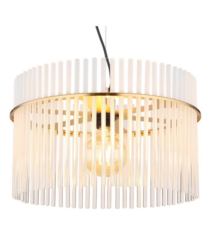Gorley Pendant Ceiling Light Gold Colours Matt Opal Glass Shade 1x E27-3