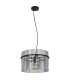 Gorley Pendant Ceiling Light Matt Black Smoke Glass Shade 1x E27-2