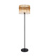 Gorley Glass Floor Lamp Matt Black Amber Glass Shade 1x E27-1