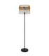 Gorley Glass Floor Lamp Matt Black Amber Glass Shade 1x E27-2
