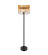 Gorley Glass Floor Lamp Matt Black Amber Glass Shade 1x E27-3