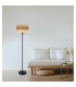 Gorley Glass Floor Lamp Matt Black Amber Glass Shade 1x E27-11