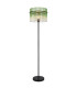 Gorley Glass Floor Lamp Matt Black Green Glass Shade 1x E27-1