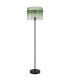 Gorley Glass Floor Lamp Matt Black Green Glass Shade 1x E27-2