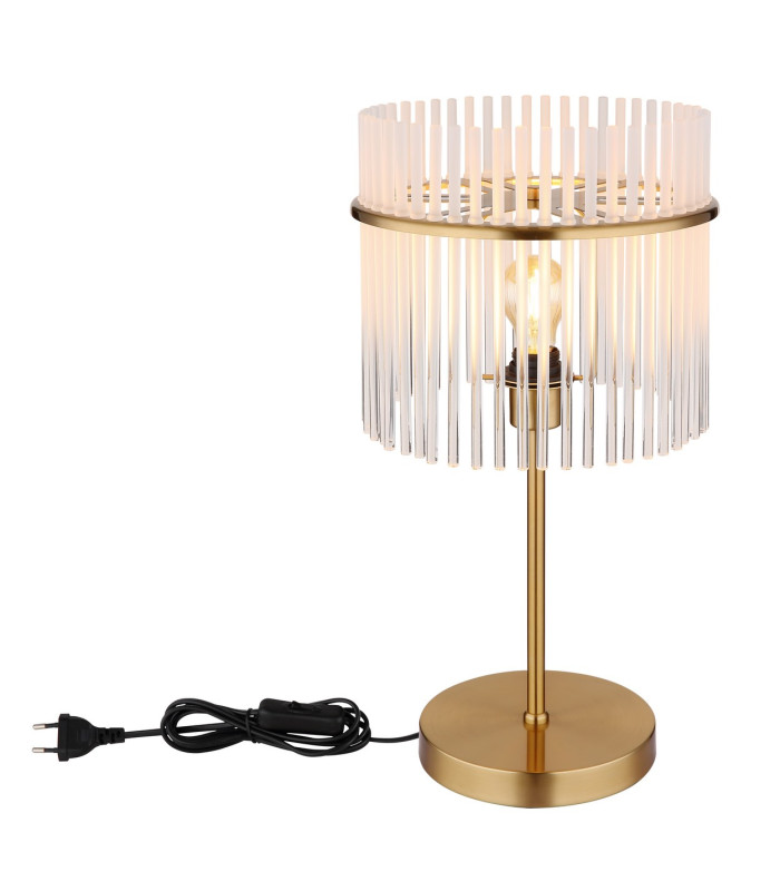 Gorley Glass Table Lamp Gold Colours Matt Opal Glass Shade 1x E27-6