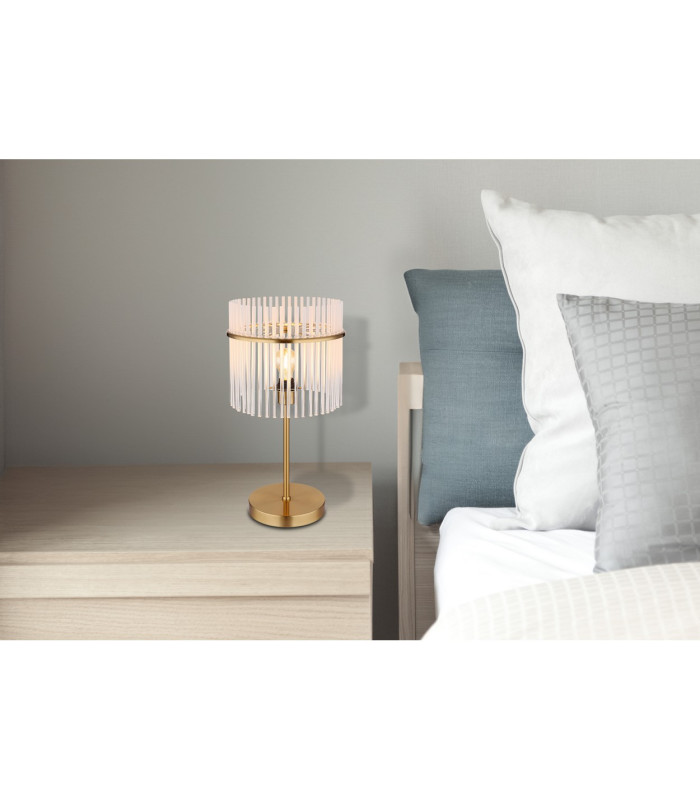 Gorley Glass Table Lamp Gold Colours Matt Opal Glass Shade 1x E27-10
