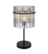 Gorley Glass Table Lamp Matt Black Smoke Glass Shade 1x E27-1