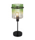 Gorley Glass Table Lamp Matt Black Green Glass Shade 1x E14-1