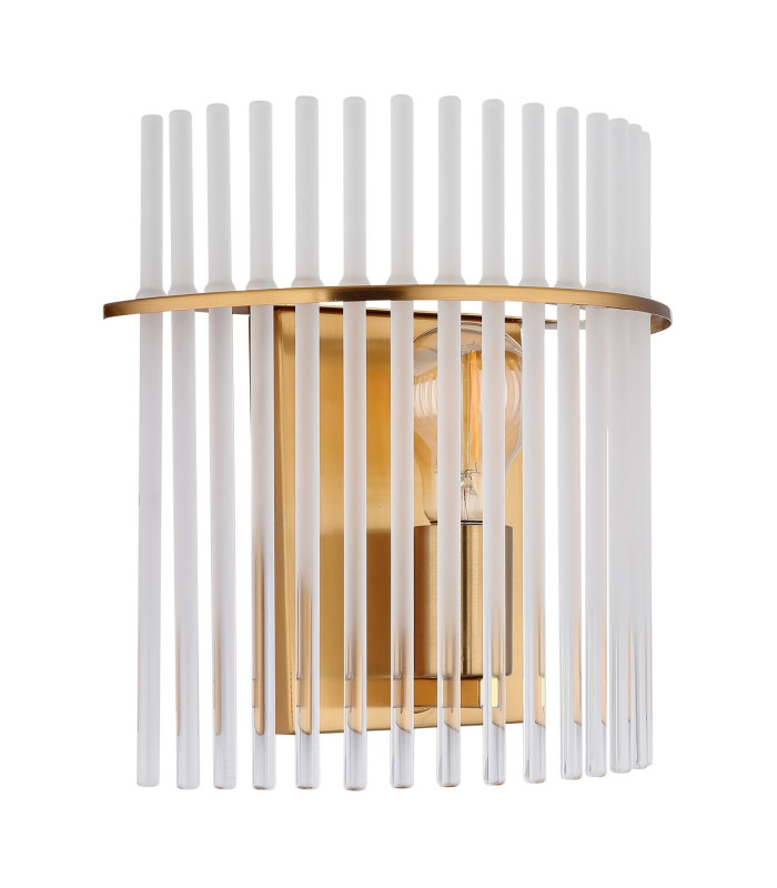 Gorley Wall Lamp Gold Colours Matt Opal Glass Shade 1x E27-2