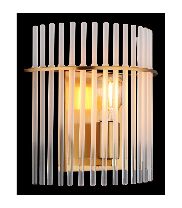 Gorley Wall Lamp Gold Colours Matt Opal Glass Shade 1x E27-4