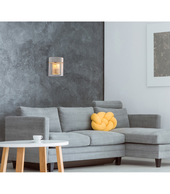 Gorley Wall Lamp Gold Colours Matt Opal Glass Shade 1x E27-6