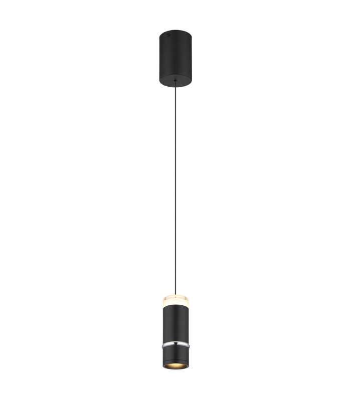 Alvarado Slim Pendant Ceiling Light Matt Black LED 3000K-1