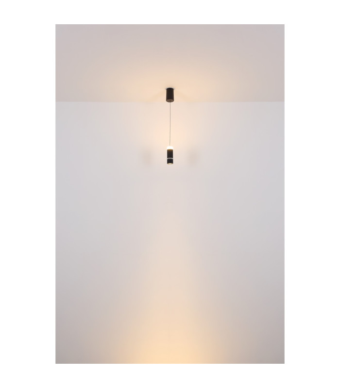 Alvarado Slim Pendant Ceiling Light Matt Black LED 3000K-7