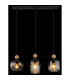 Commy Bar Pendant Ceiling Light Matt Black Smoke Glass Shade 3x E27-6