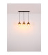 Commy Bar Pendant Ceiling Light Matt Black Smoke Glass Shade 3x E27-8