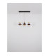 Commy Bar Pendant Ceiling Light Matt Black Smoke Glass Shade 3x E27-9