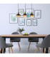 Commy Bar Pendant Ceiling Light Matt Black Smoke Glass Shade 3x E27-10